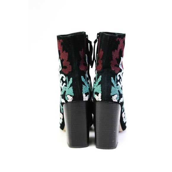 Rebecca Minkoff Womens Suede Floral Embroidered Ankle Boots Multicolor Size 7.5 - Picture 3 of 6